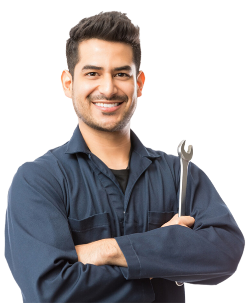 mechanic holding a tool