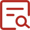 noteboook and magniying glass icon